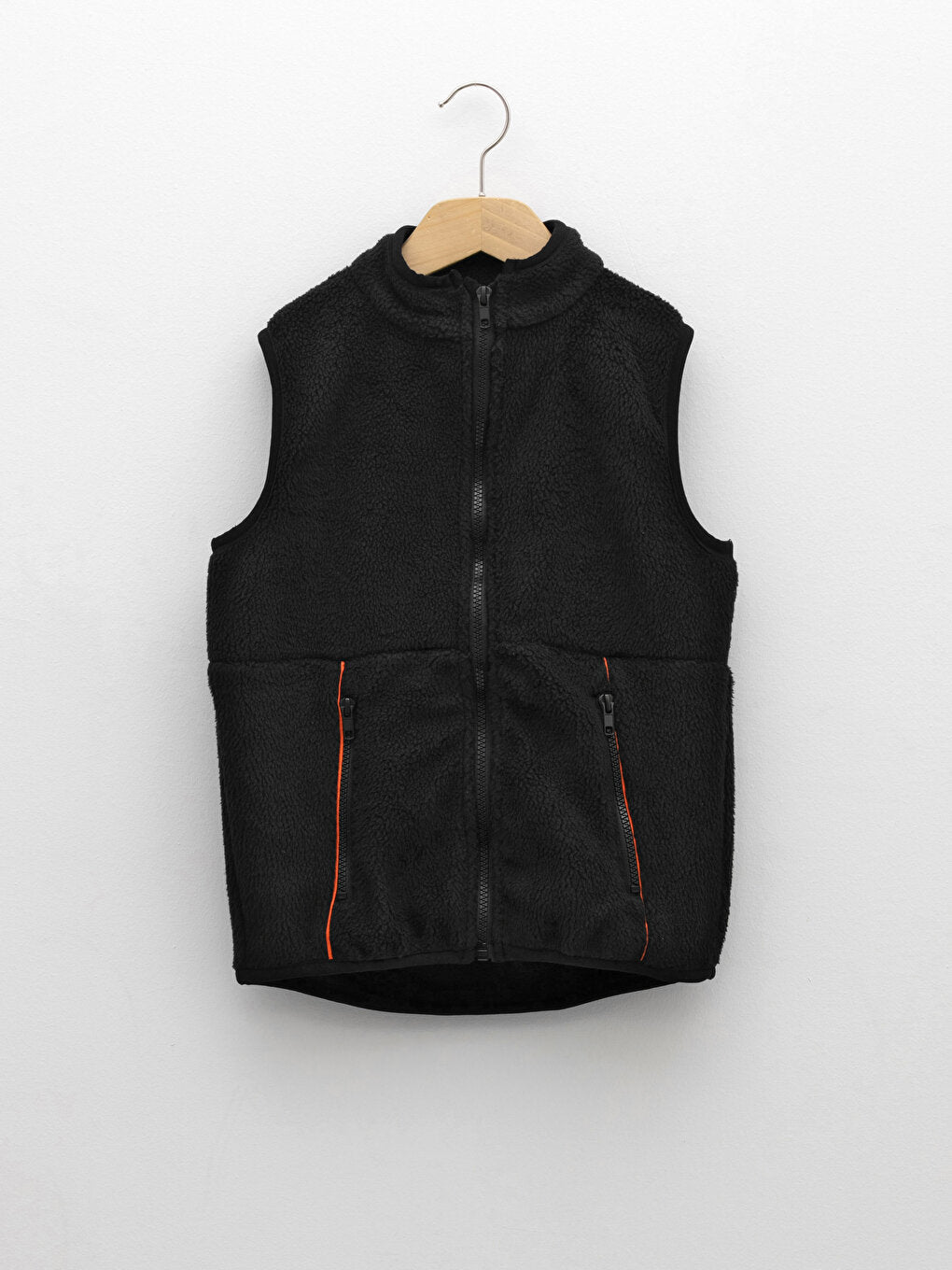 High Collar Basic Boy's Zippered Vest