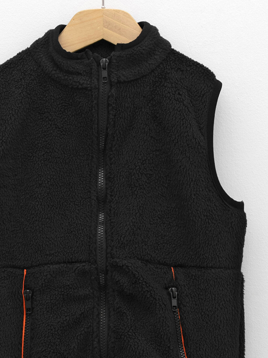 High Collar Basic Boy's Zippered Vest