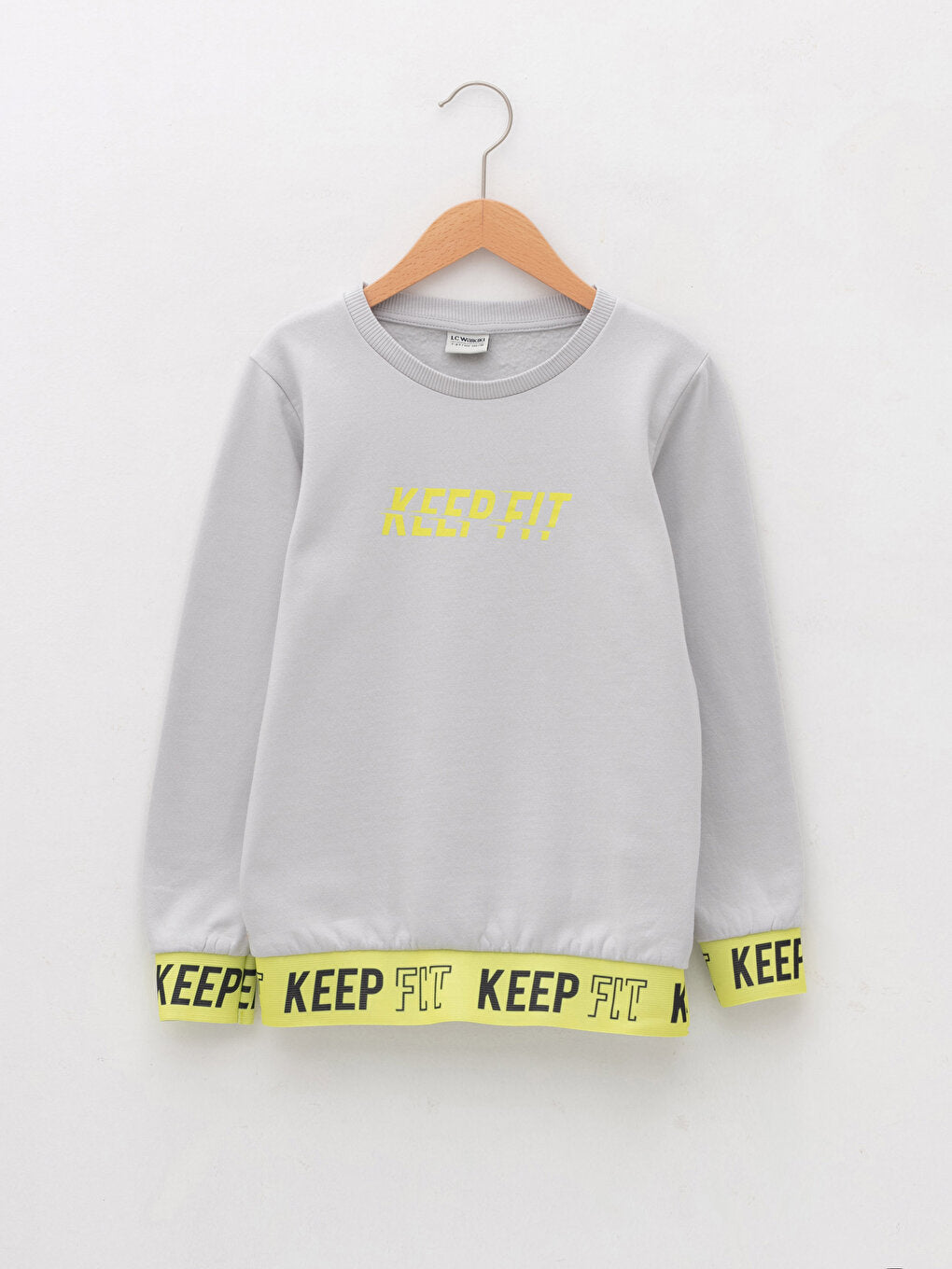 Crew Neck Text Printed Long Sleeve Boy's Sweatshirt