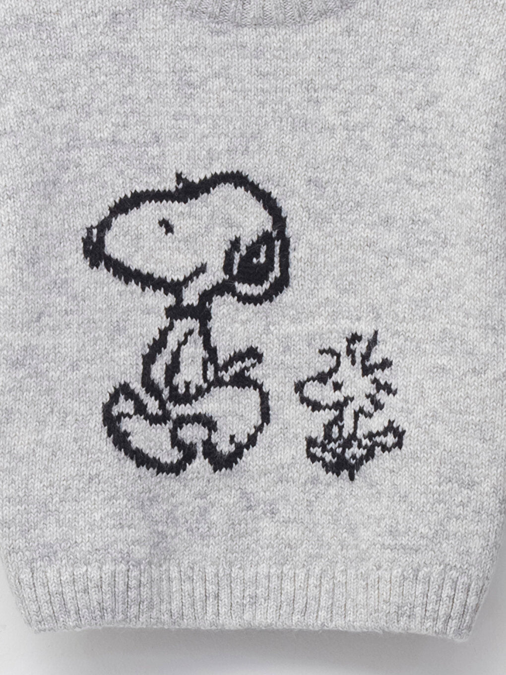 Crew Neck Long Sleeve Snoopy Printed Baby Boy Knitwear Sweater