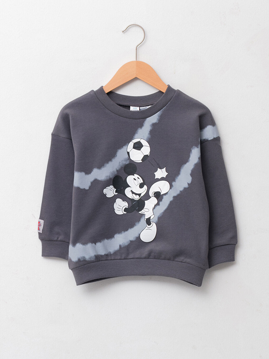 Crew Neck Long Sleeve Mickey Mouse Printed Cotton Baby Boy Sweatshirt