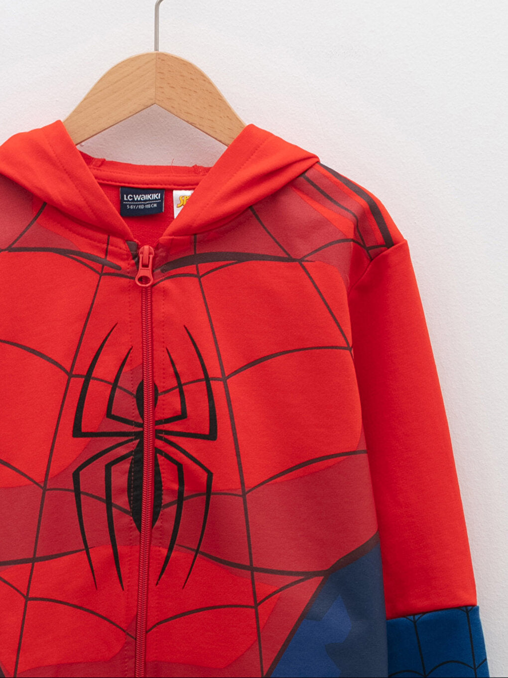 Hooded Spiderman Printed Long Sleeve Boys Zipper Sweatshirt