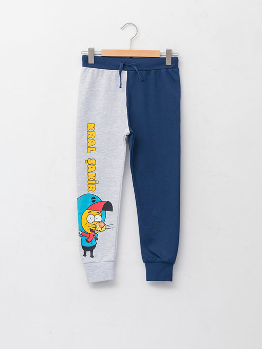 Elastic Waist Kral Şakir Printed Boy's Jogger Sweatpants