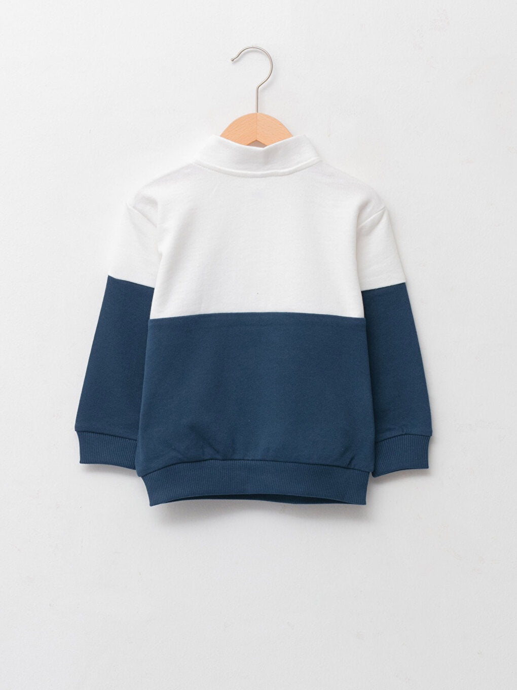 High Collar Long Sleeve Printed Cotton Baby Boy Sweatshirt