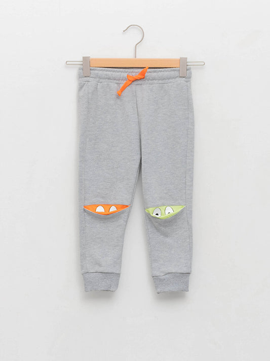 Printed Baby Boy Tracksuit Bottom with Elastic Waist