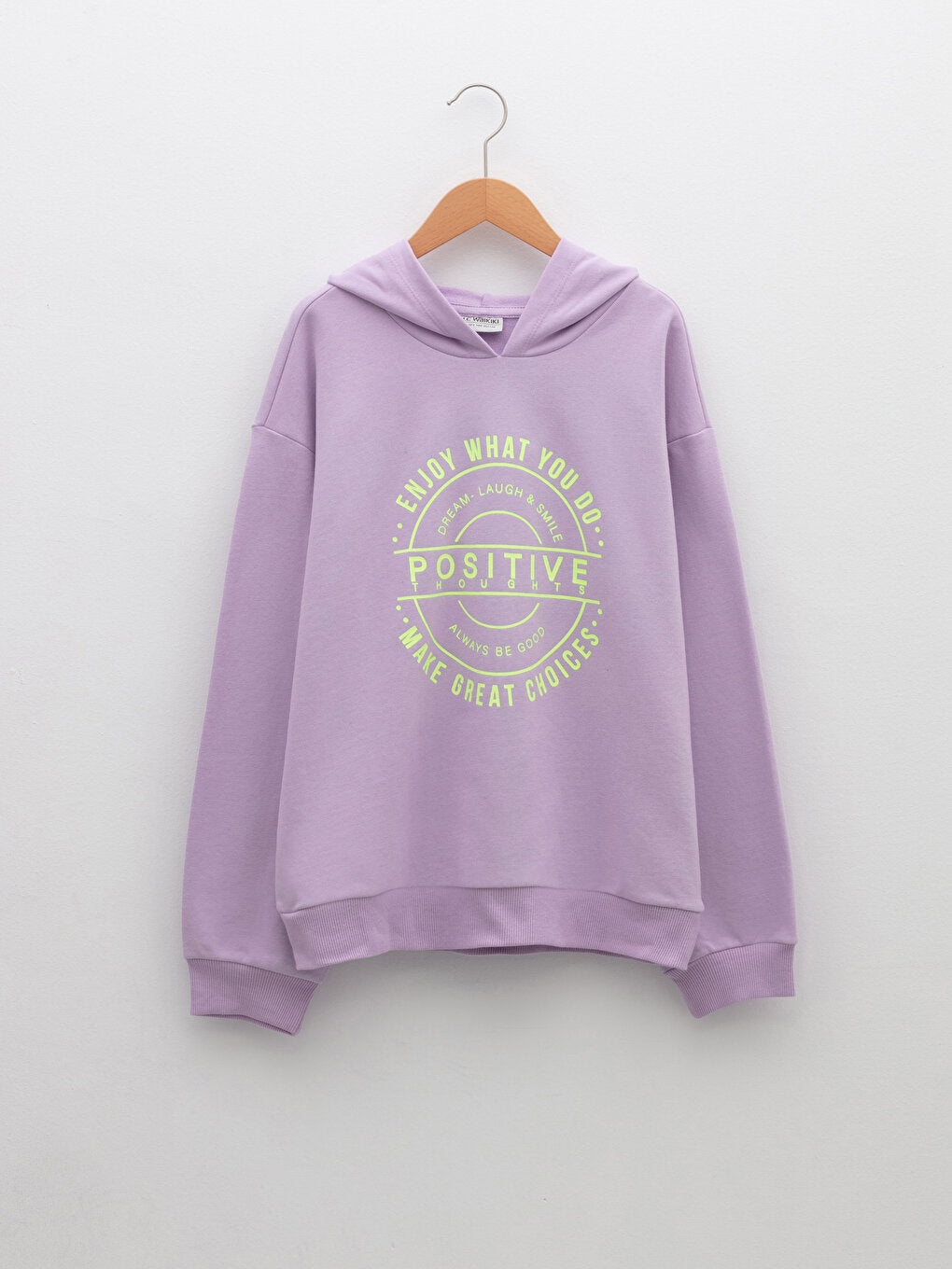 Hooded Printed Long Sleeve Girl's Sweatshirt