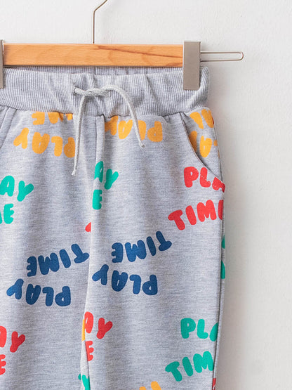 Printed Baby Boy Jogger Tracksuit Bottom with Elastic Waist