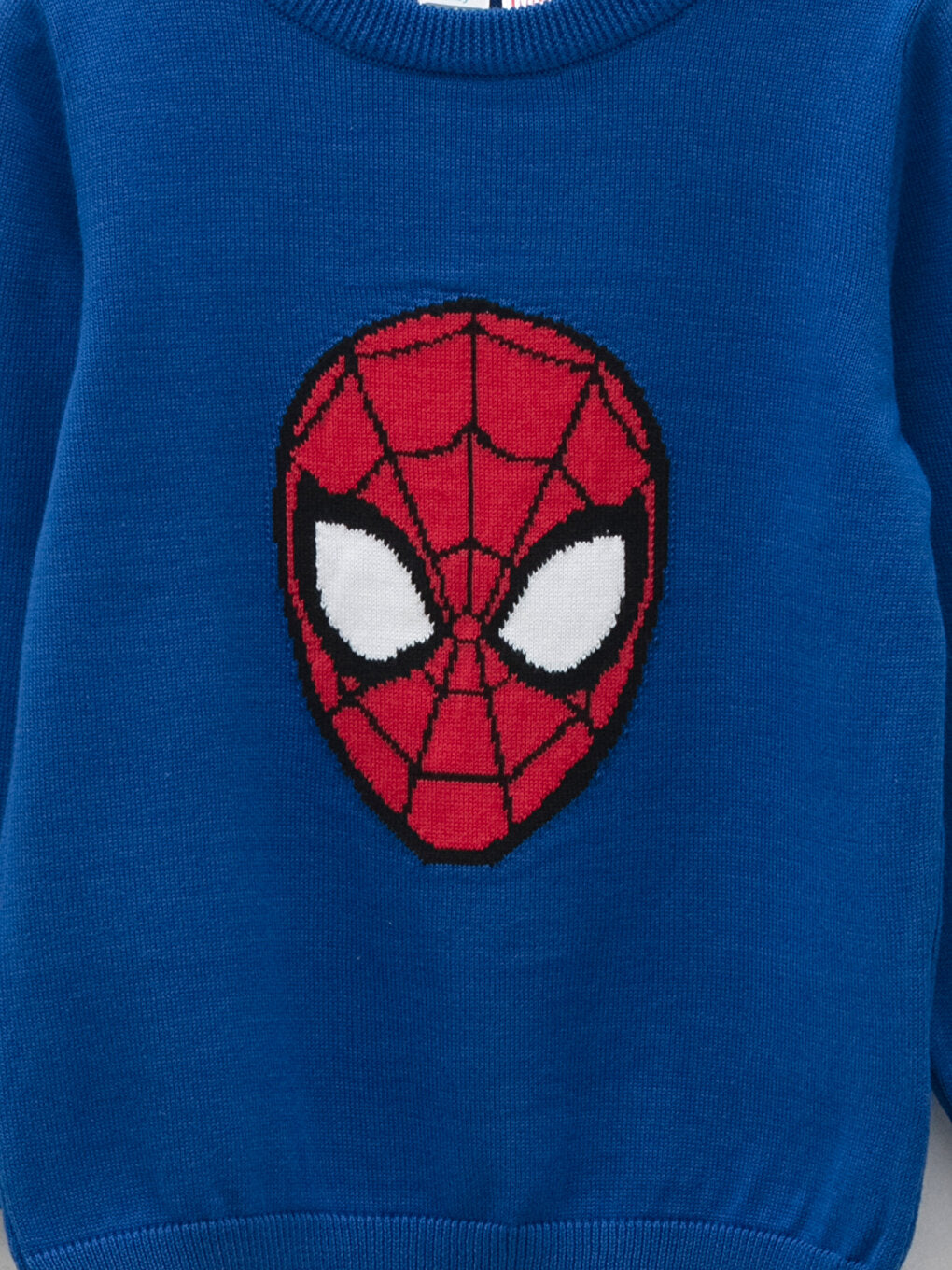 Crew Neck Long Sleeve Spiderman Patterned Baby Boy Knitwear Sweater