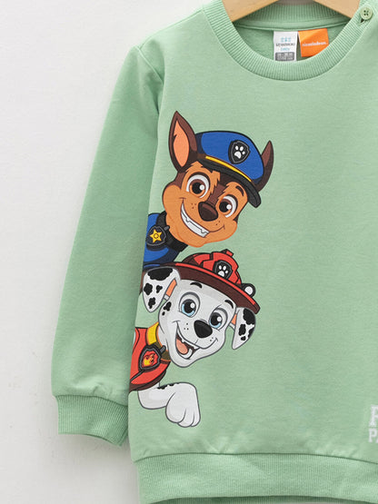 Crew Neck Long Sleeve Paw Patrol Printed Baby Boy Sweatshirt