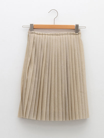 Pleated Girl's Skirt with Elastic Waist