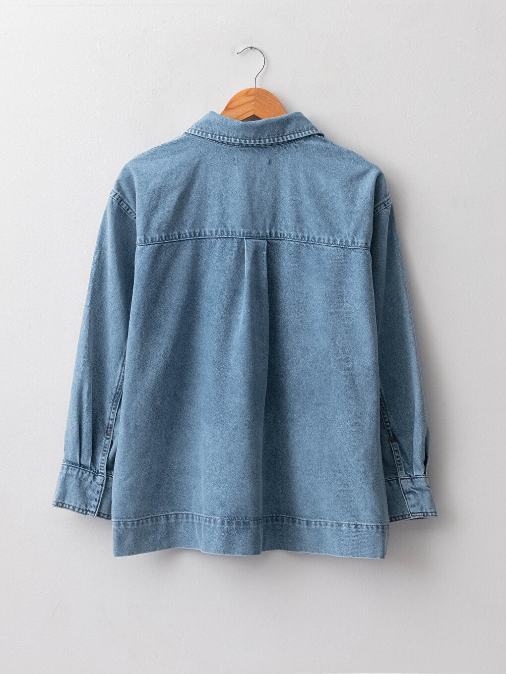 Shirt Collar Plain Long Sleeve Women's Rodeo Jean Jacket