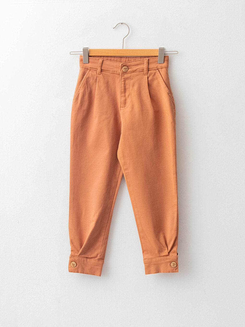 Basic Cotton Girls' Trousers