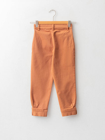 Basic Cotton Girls' Trousers