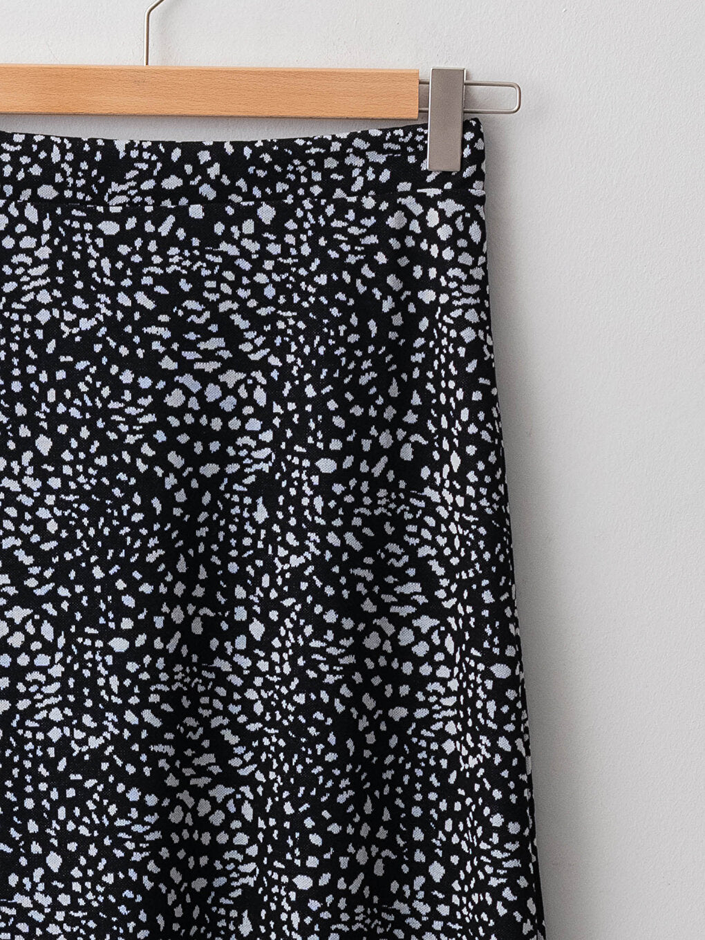 Patterned A-Line Ponte Fabric Women's Skirt with Elastic Waist