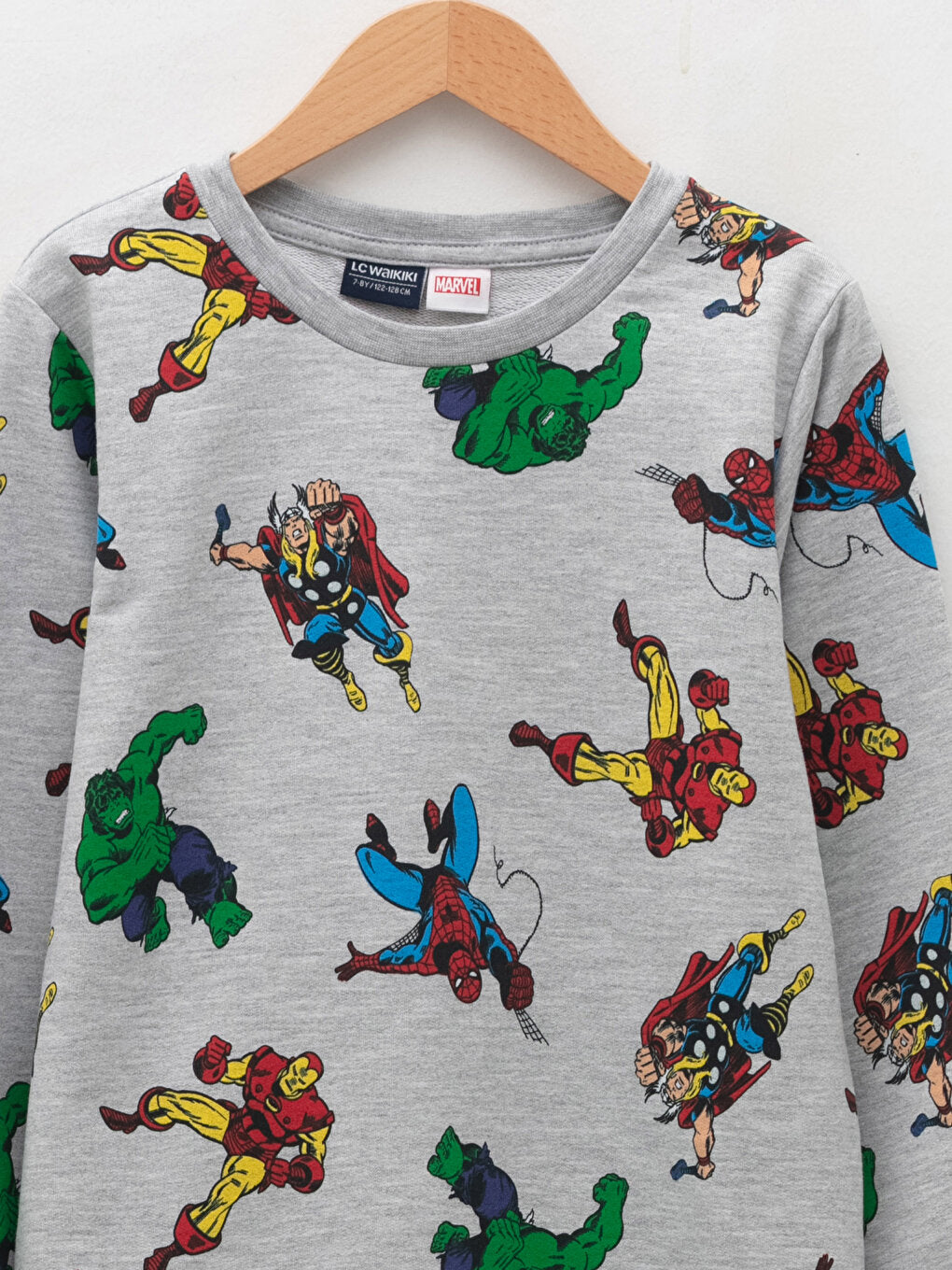 Crew Neck Avengers Printed Long Sleeve Boy's Sweatshirt