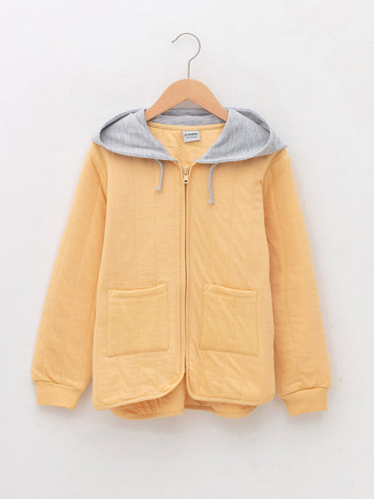 Hooded Basic Long Sleeve Boy's Zipper Cardigan