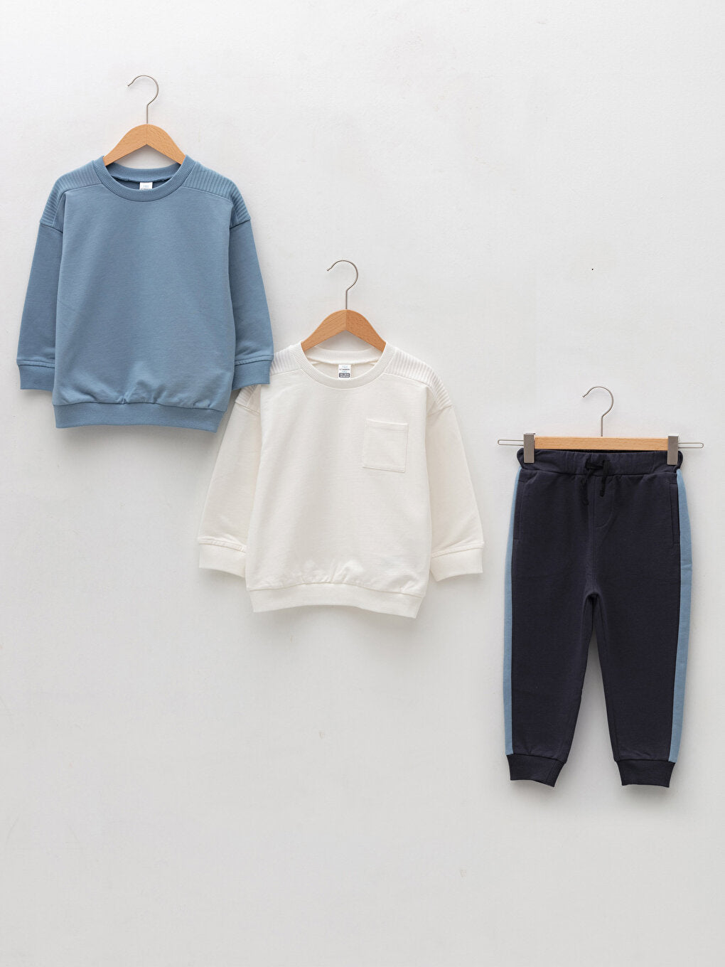 Crew Neck Long Sleeve Basic Baby Boy 3-Piece Set