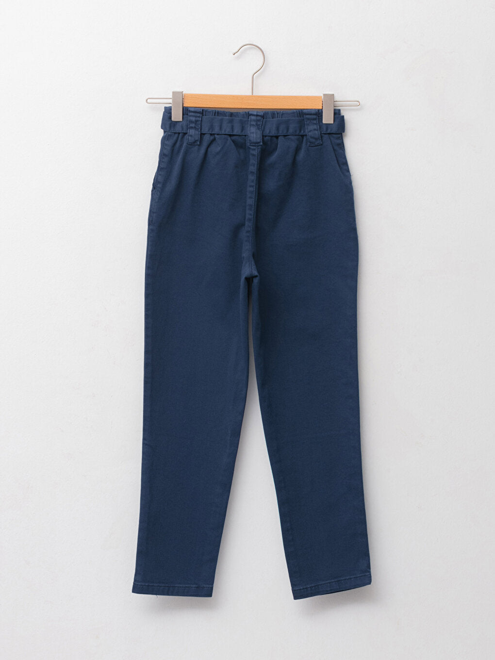 Basic Cotton Girls Trousers with Elastic Waist