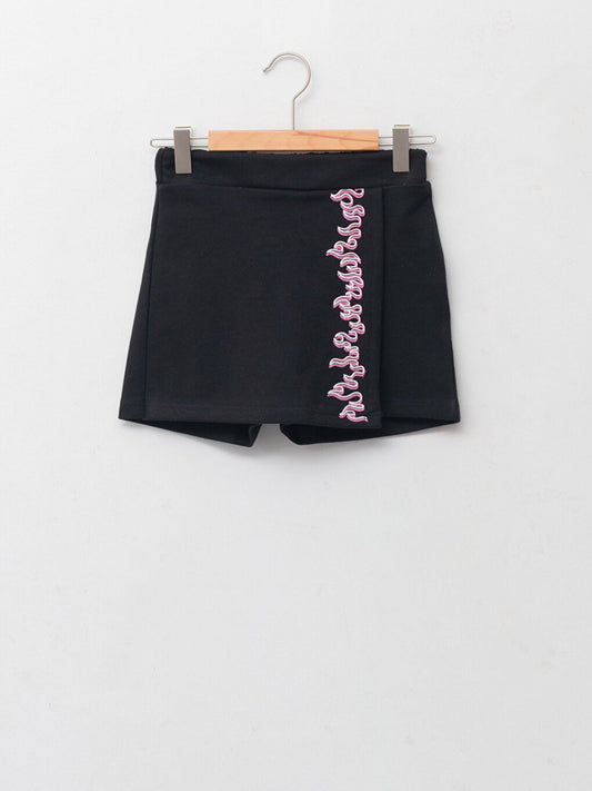 Printed Girl's Shorts Skirt with Elastic Waist