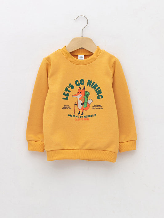 Crew Neck Long Sleeve Printed Baby Boy Sweatshirt