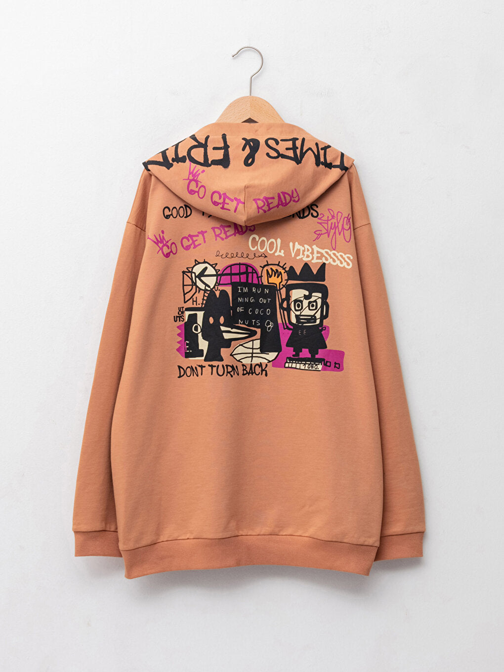 Hooded Printed Long Sleeve Boy's Sweatshirt