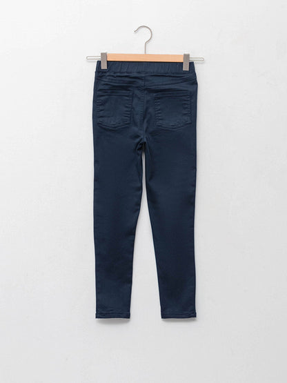 Basic Girl's Trousers with Elastic Waist