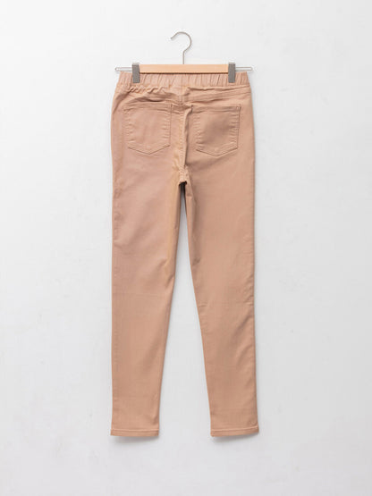 Basic Girl's Trousers with Elastic Waist