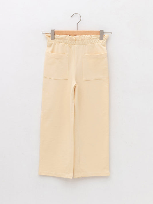 Basic Girls' Sweatpants with Elastic Waist