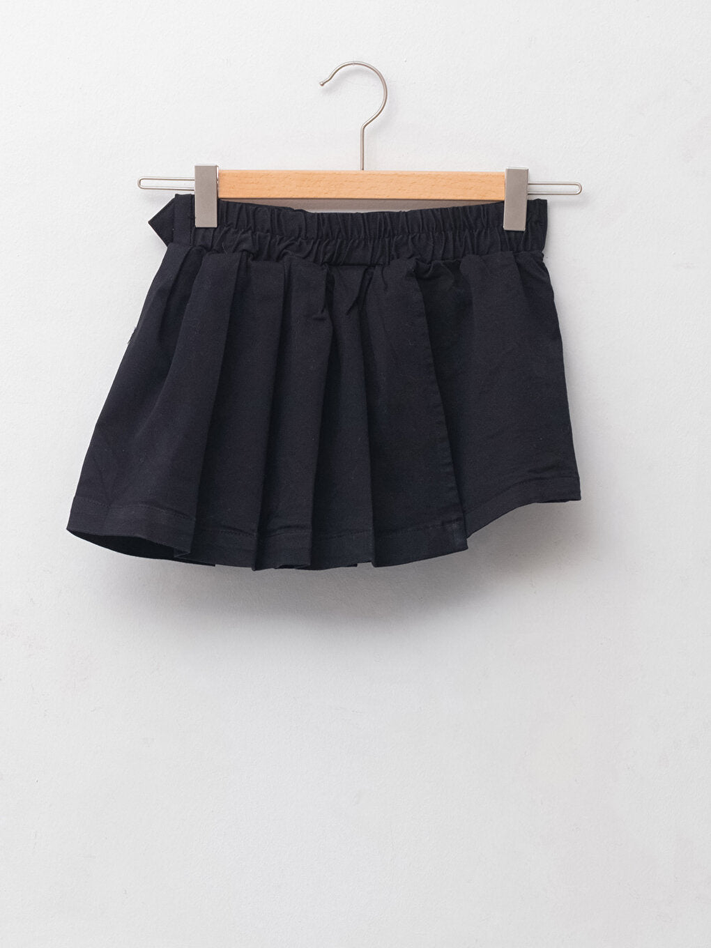 Basic Gabardine Girl's Shorts Skirt with Elastic Waist