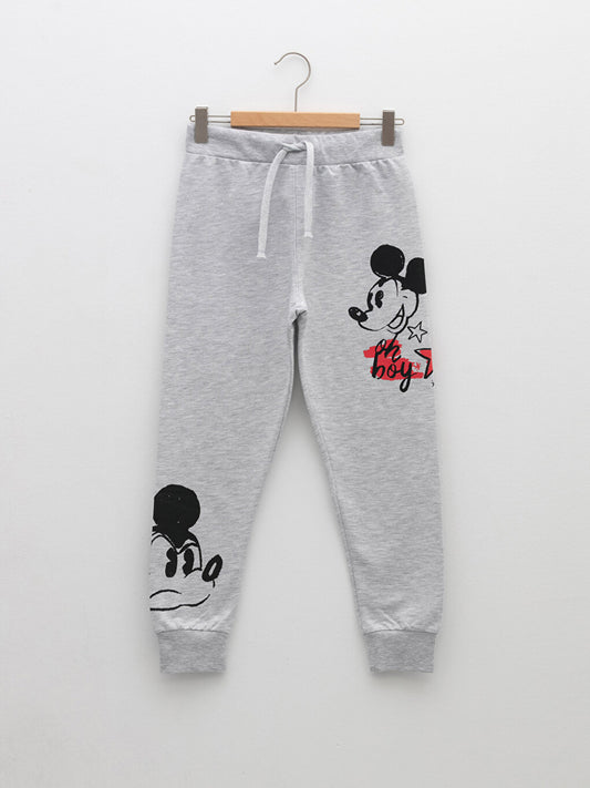 Elastic Waist Mickey Mouse Printed Boy's Jogger Sweatpants