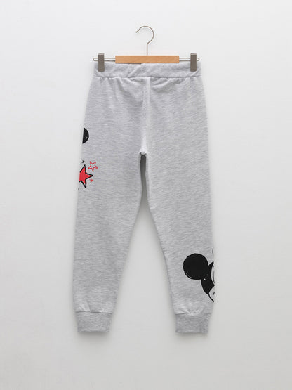 Elastic Waist Mickey Mouse Printed Boy's Jogger Sweatpants