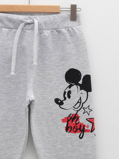 Elastic Waist Mickey Mouse Printed Boy's Jogger Sweatpants