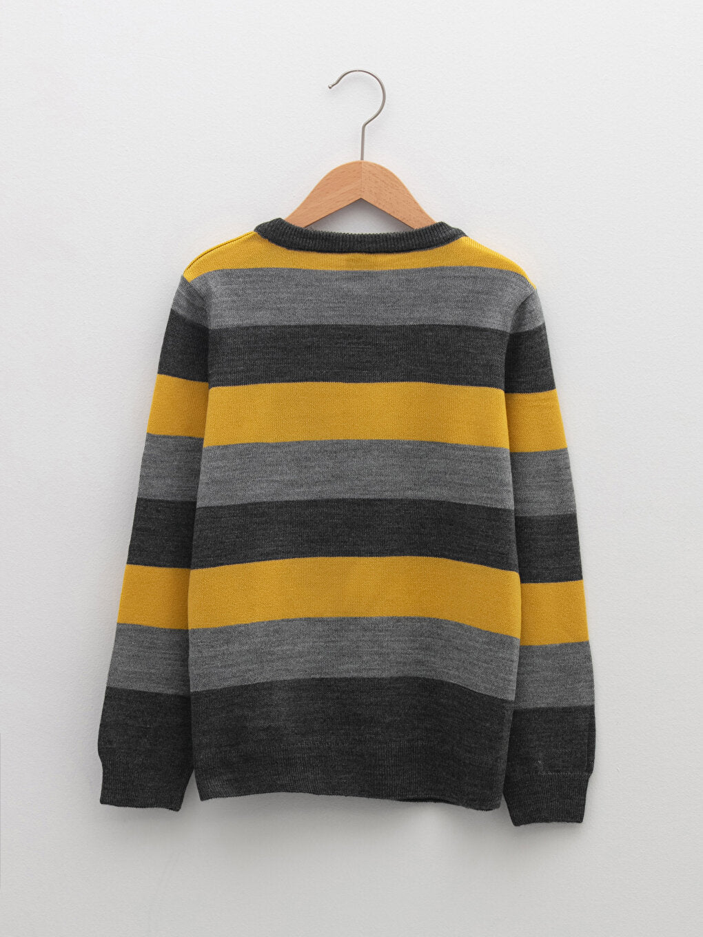 Crew Neck Striped Long Sleeve Boy's Thin Knitwear Sweater