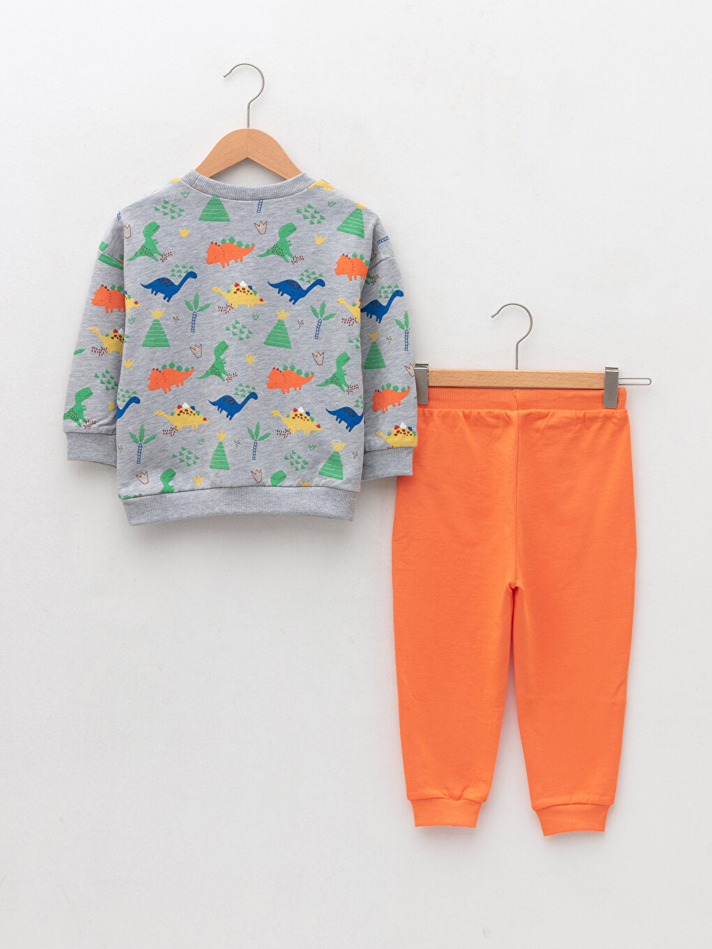 Crew Neck Long Sleeve Printed Baby Boy Sweatshirt and Trousers 2-Piece Set