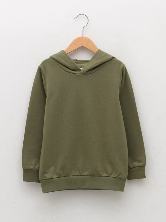 Hooded Basic Long Sleeve Boy's Sweatshirt