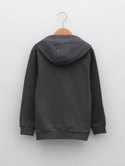 Hooded Basic Long Sleeve Boy's Sweatshirt