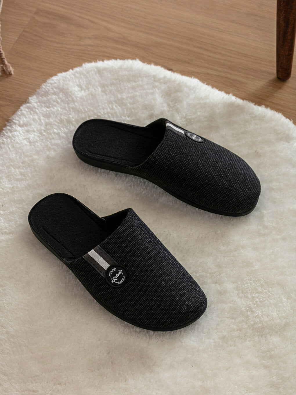 Label Printed Men's House Slippers