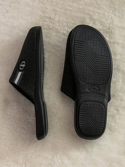 Label Printed Men's House Slippers