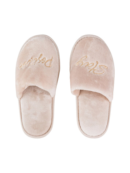 Embroidery Detailed Women Home Slippers