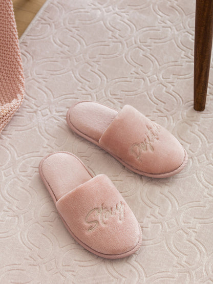 Women's House Slippers with Embroidery Detail