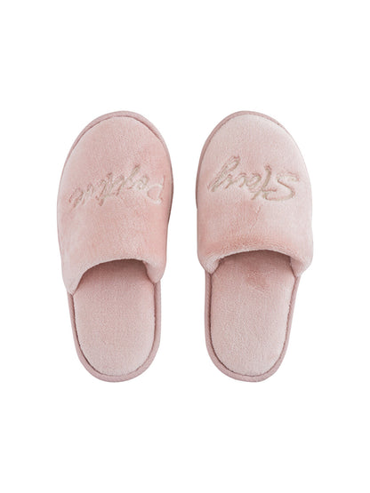 Women's House Slippers with Embroidery Detail