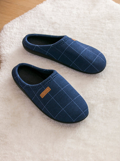 Label Printed Men's House Slippers