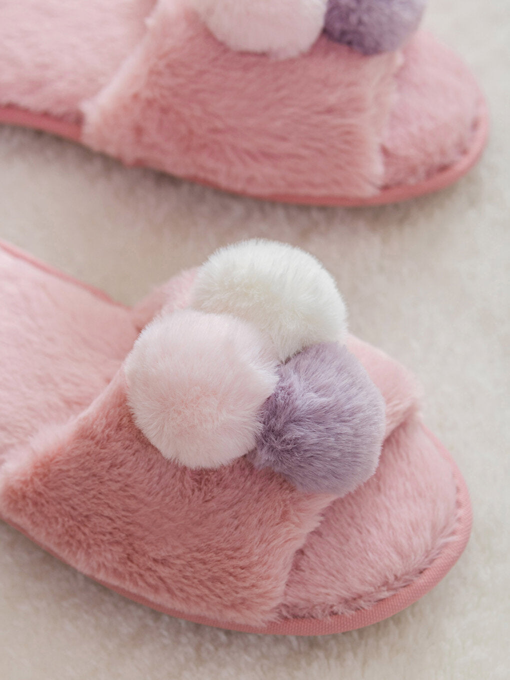 Women's Pompom Plush House Slippers