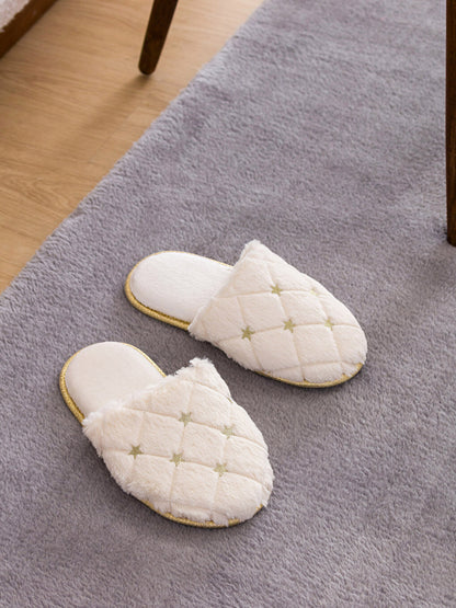 Star Embroidered Women's Home Slippers