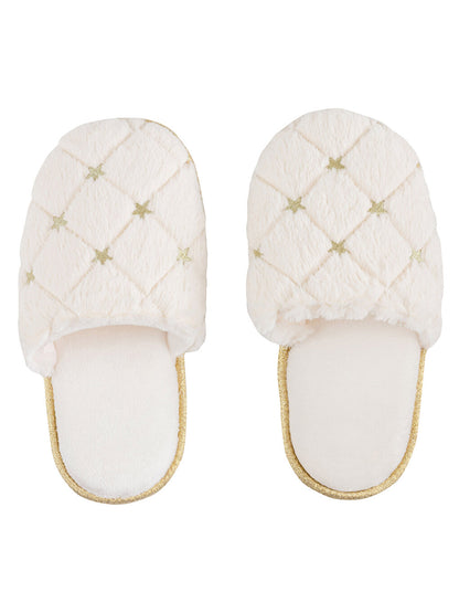 Star Embroidered Women's Home Slippers