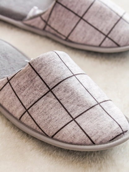 Plaid Patterned Men's Home Slippers