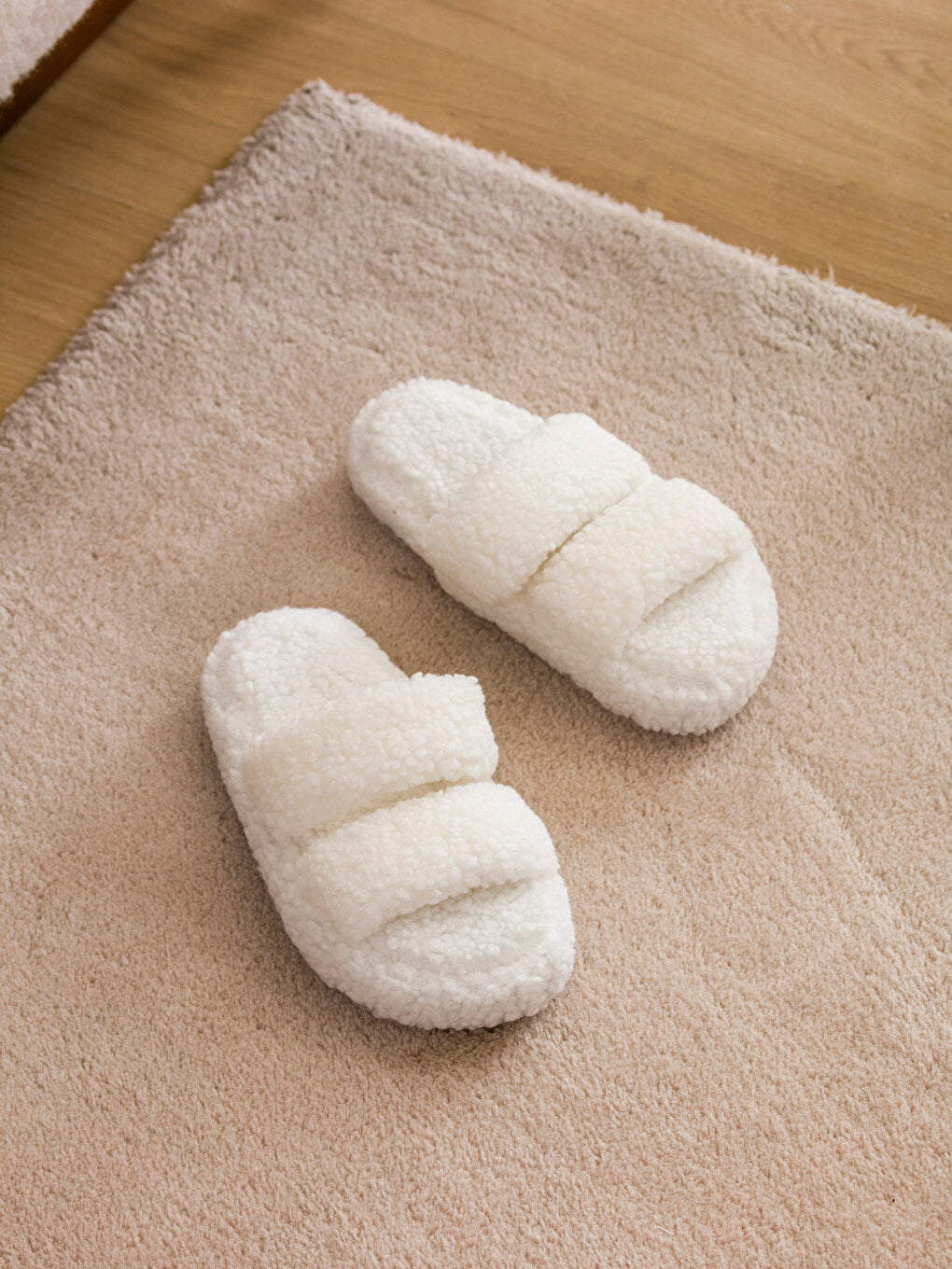 Plush Double Band Women Home Slippers