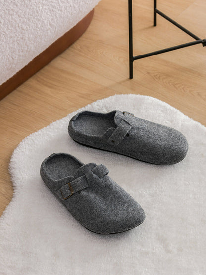 Men's House Slippers with Buckle Detail