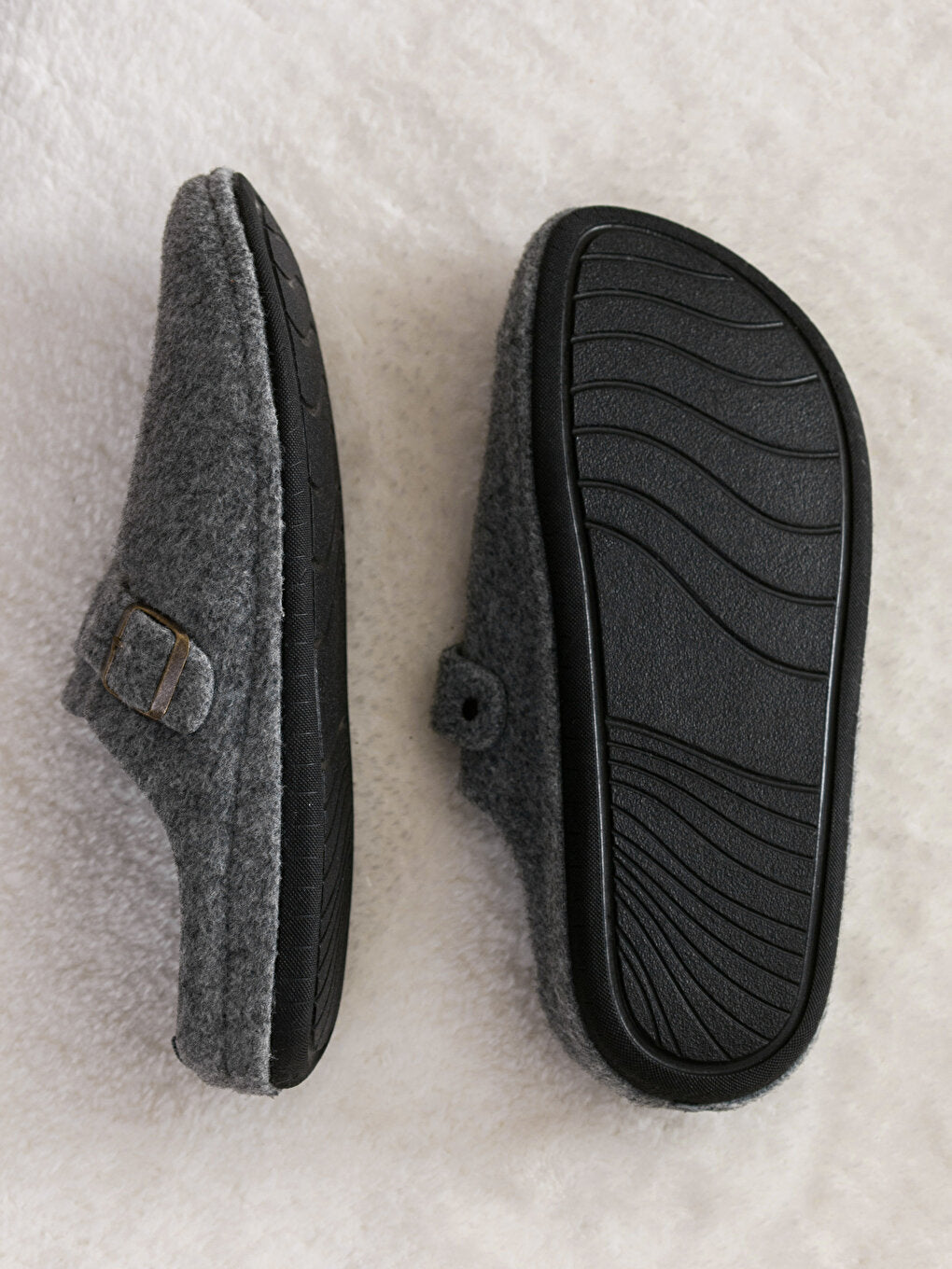 Men's House Slippers with Buckle Detail