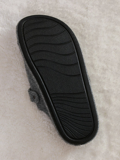 Men's House Slippers with Buckle Detail